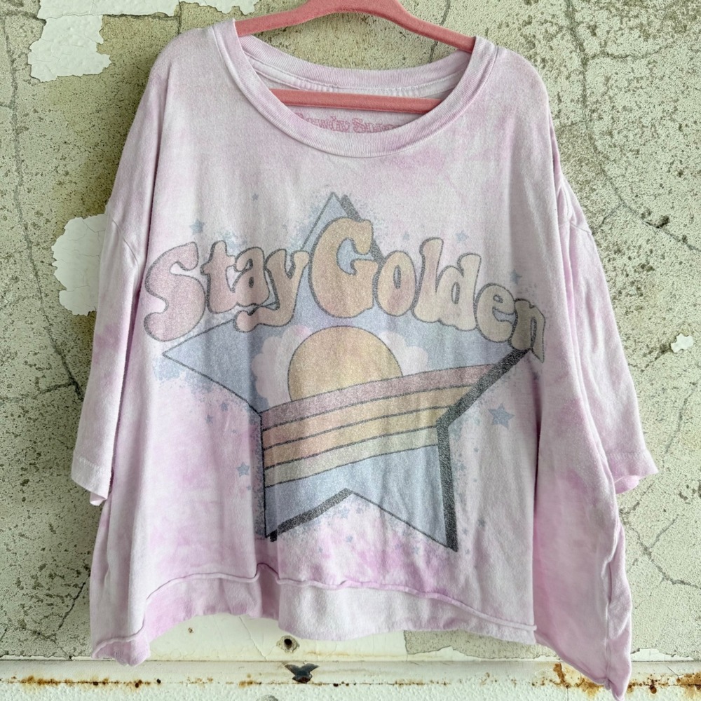 Rowdy Sprout T Shirt Stay Golden Graphic Tee Girls‎ 6